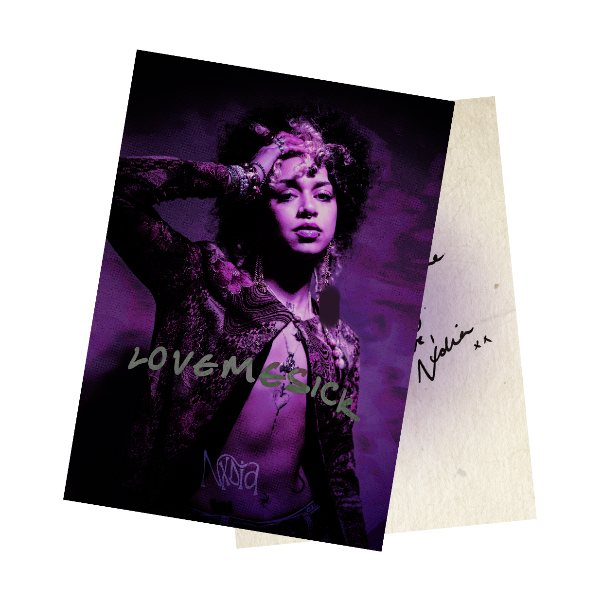 Lovemesick Postcard with handwritten note UK
