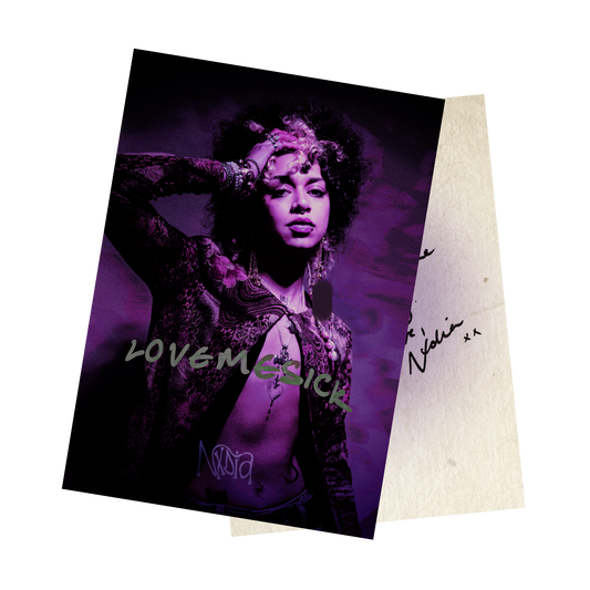 Lovemesick Postcard with handwritten note UK